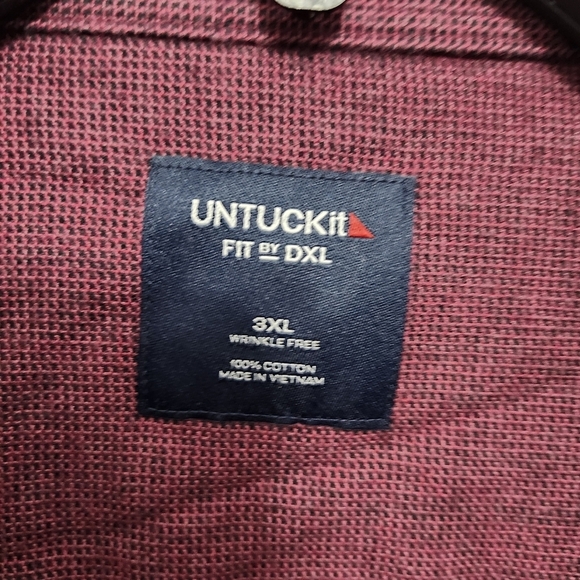 Untuckit men's veneto button-up shirt size 3XL red long sleeve - Picture 3 of 10